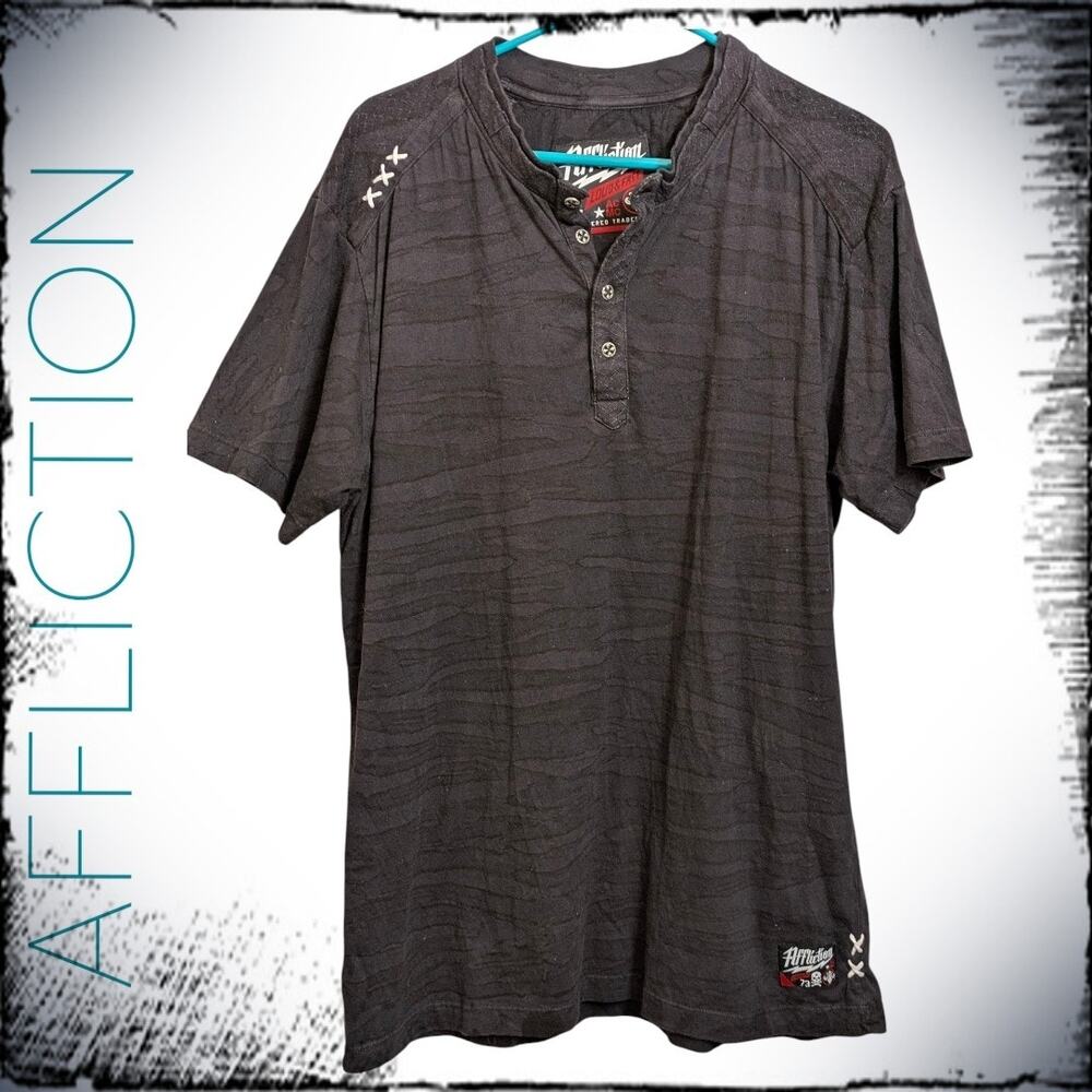 AFFLICTION American Customs Loud & Fast T-shirt Tie Dye Style Live Free Men's L